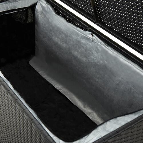 Opbevaringskasse til haven 100x50x50 cm polyrattan sort