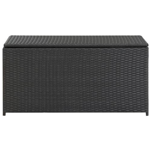 Opbevaringskasse til haven 100x50x50 cm polyrattan sort