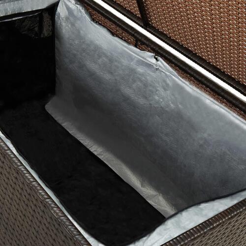 Opbevaringskasse til haven 100x50x50 cm polyrattan brun