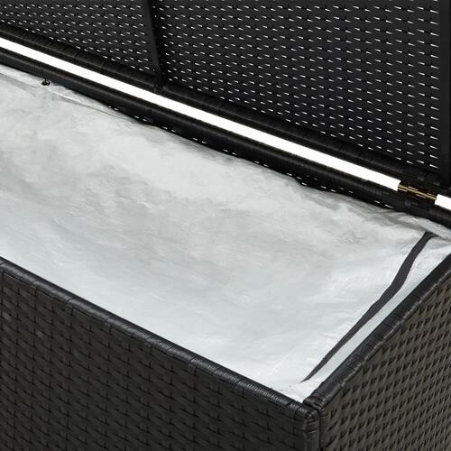 Opbevaringskasse til haven 200x50x60 polyrattan sort