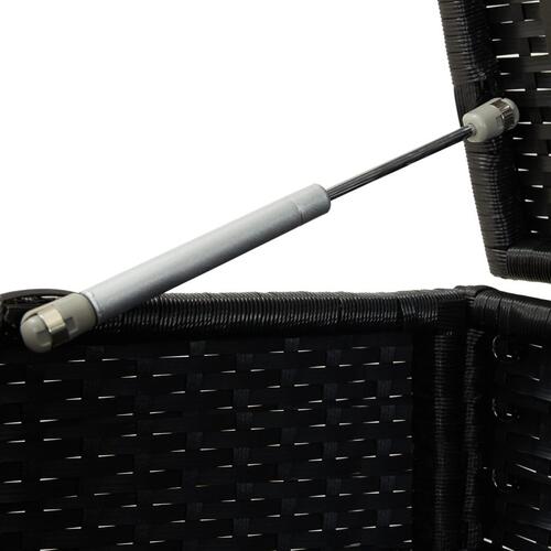 Opbevaringskasse til haven 200x50x60 polyrattan sort