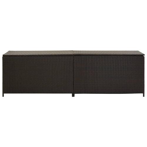 Opbevaringskasse til haven 200x50x60 polyrattan brun