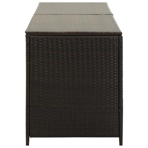 Opbevaringskasse til haven 200x50x60 polyrattan brun