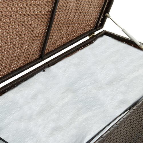 Opbevaringskasse til haven 200x50x60 polyrattan brun