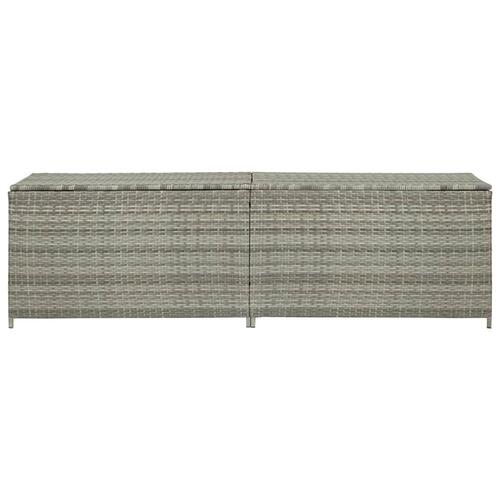 Opbevaringskasse til haven 200x50x60 polyrattan grå