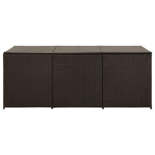 Opbevaringskasse til haven 180x90x70 cm polyrattan brun