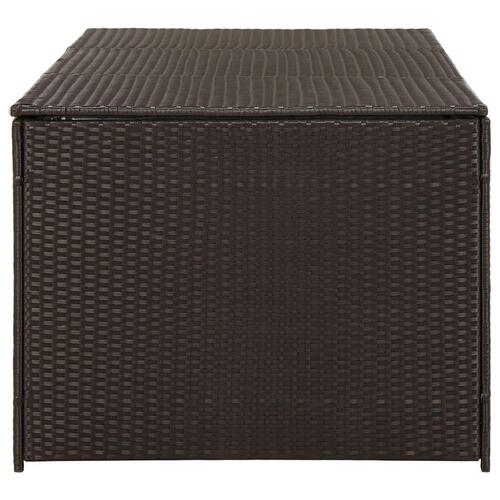 Opbevaringskasse til haven 180x90x70 cm polyrattan brun