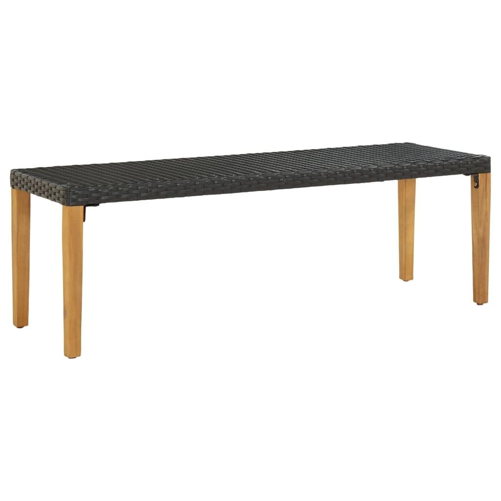 Havebænk 80 cm polyrattan sort billede