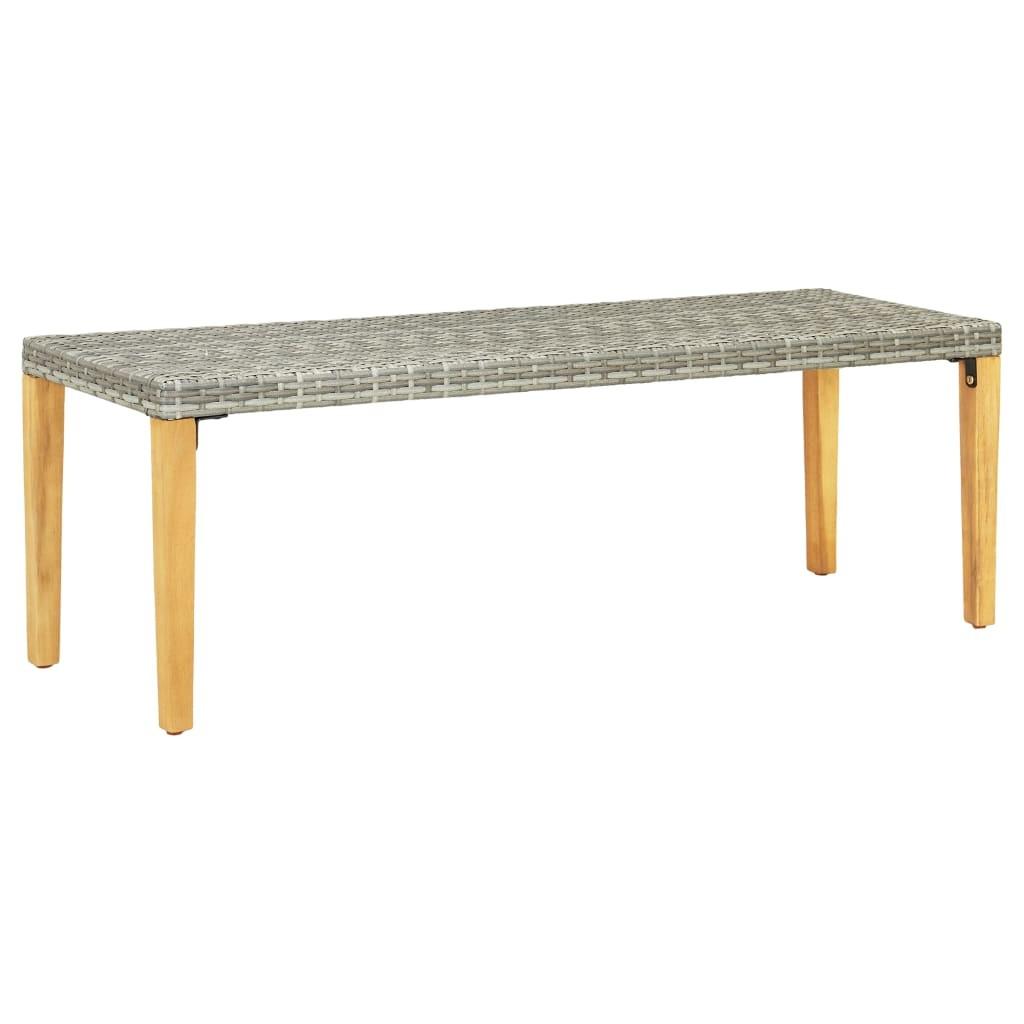 Havebænk 80 cm polyrattan grå