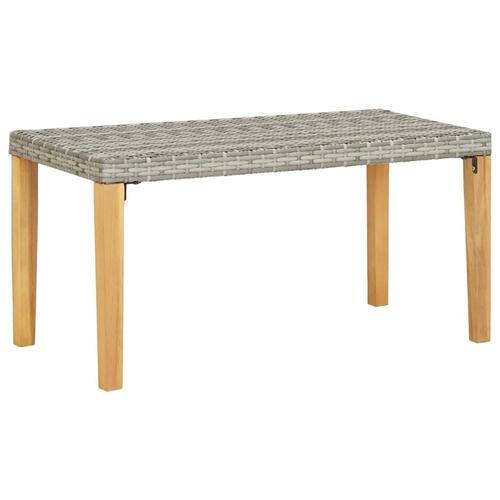 Havebænk 120 cm polyrattan og massivt akacietræ grå