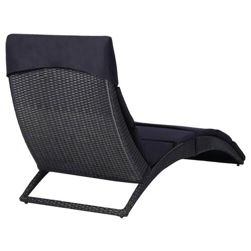 Solseng med hynde polyrattan sort