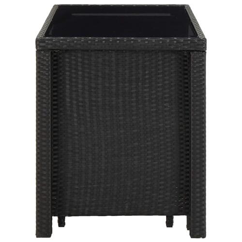 Udendørs spisebordssæt 11 dele med hynder polyrattan sort
