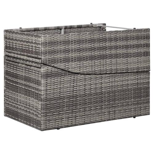 Liggestol med hynde polyrattan grå