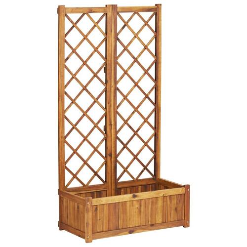 Forhøjet plantekasse med espalier 80x38x150 cm massivt akacietræ