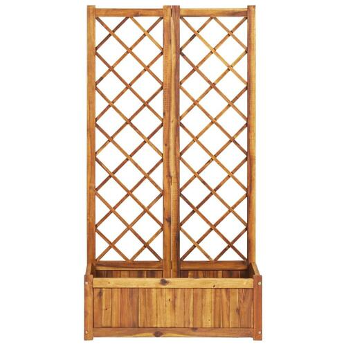 Forhøjet plantekasse med espalier 80x38x150 cm massivt akacietræ