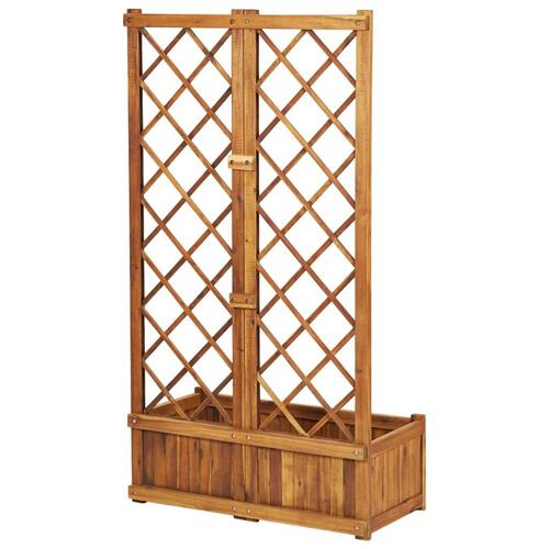 Forhøjet plantekasse med espalier 80x38x150 cm massivt akacietræ