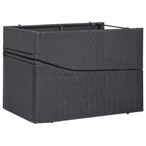 Liggestol med hynde polyrattan sort