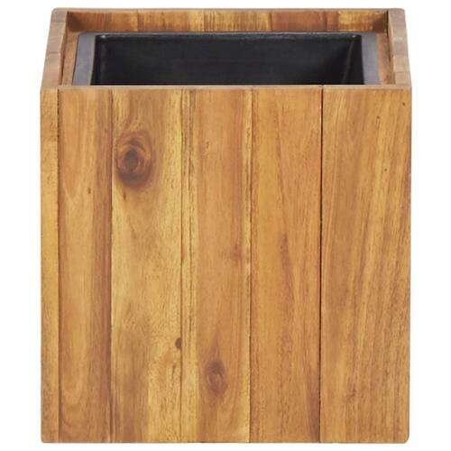 Høj plantekasse med krukke 24,5x24,5x25 cm massivt akacietræ
