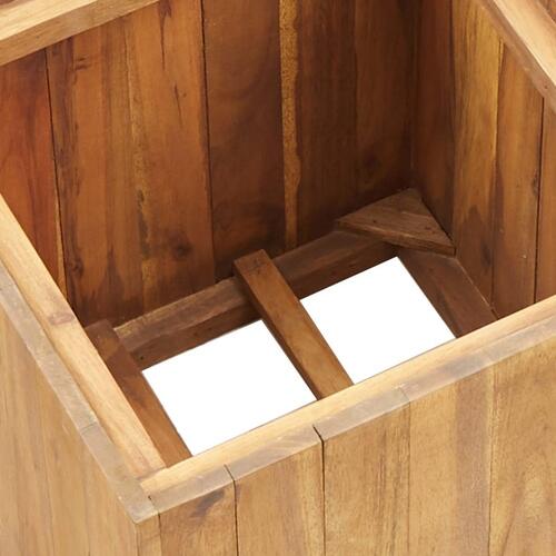 Høj plantekasse med krukke 24,5x24,5x25 cm massivt akacietræ