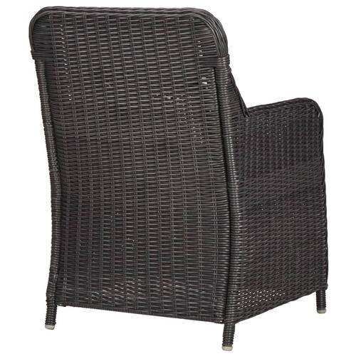 Bistrosæt 3 dele med hynder polyrattan sort