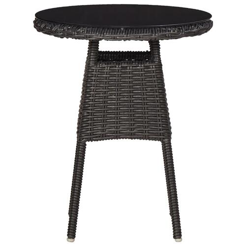 Havestole 2 stk. med tebord polyrattan sort