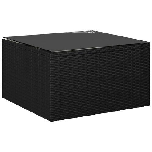 Haveloungesæt 9 dele med hynder polyrattan sort