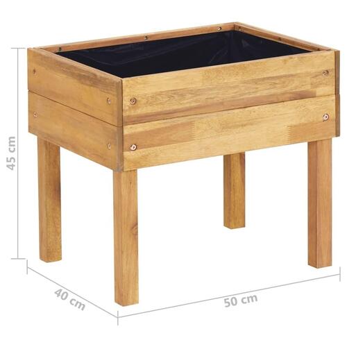Forhøjet plantekasse 50 x 40 x 45 cm massivt akacietræ