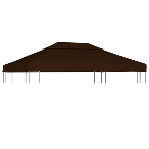 Pavillontopdække 2 niveauer 4x3 m 310 g/m² brun