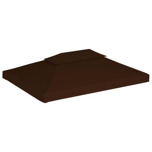 Pavillontopdække 2 niveauer 4x3 m 310 g/m² brun