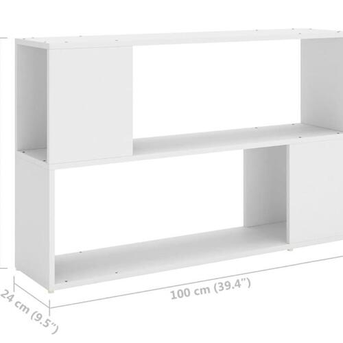 Bogreol 100x24x63 cm konstrueret træ hvid