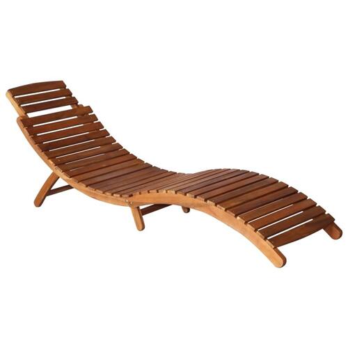 Liggestol med bord massivt akacietræ brun