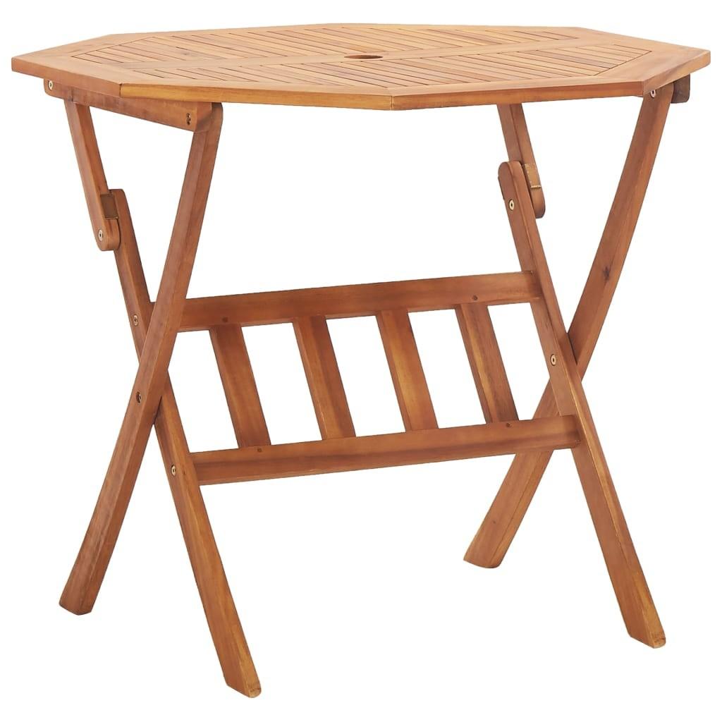 Foldbart havebord 90 x 75 cm massivt akacietræ