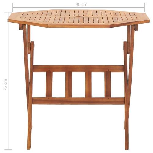 Foldbart havebord 90 x 75 cm massivt akacietræ