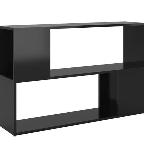 Bogreol 100x24x63 cm konstrueret træ sort højglans