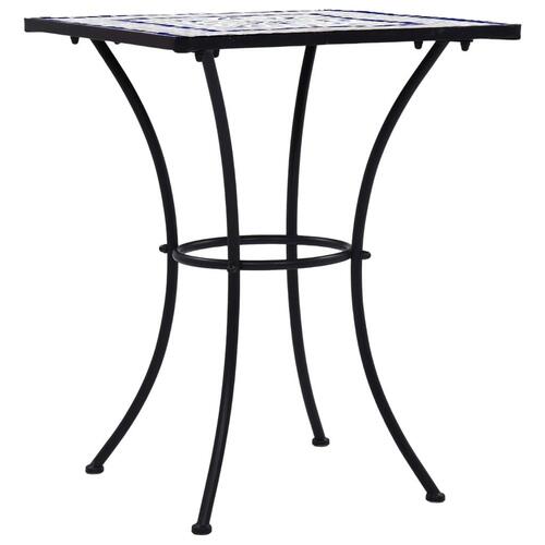 Bistrobord med mosaikdesign 60 cm keramisk blå og hvid