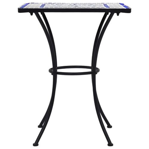 Bistrobord med mosaikdesign 60 cm keramisk blå og hvid