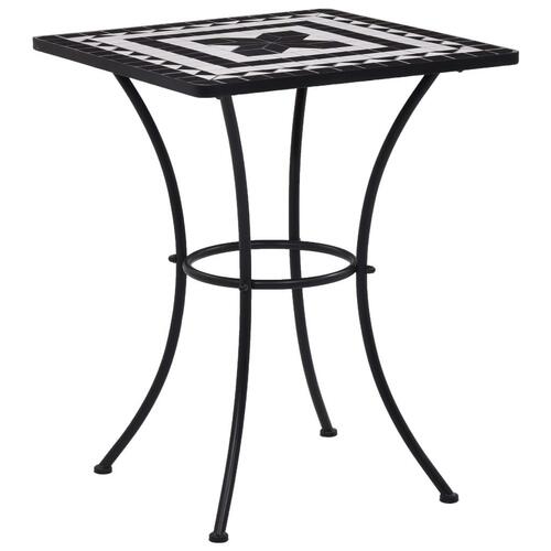 Bistrobord med mosaikdesign 60 cm keramisk sort og hvid