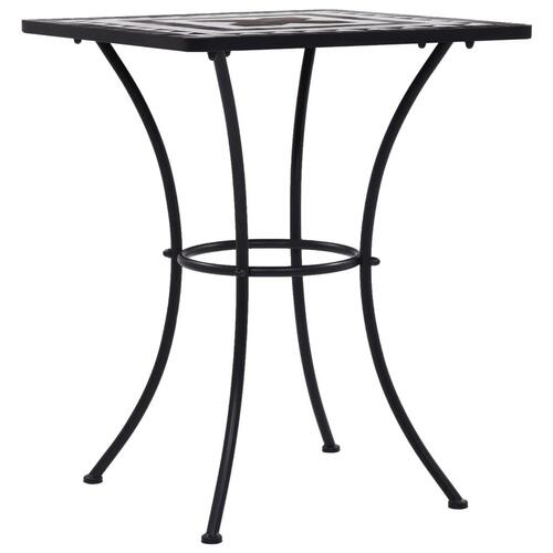 Bistrobord med mosaikdesign 60 cm keramisk sort og hvid