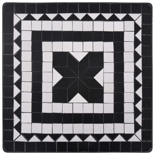 Bistrobord med mosaikdesign 60 cm keramisk sort og hvid