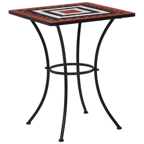 Bistrobord med mosaikdesign 60 cm keramisk terracotta og hvid