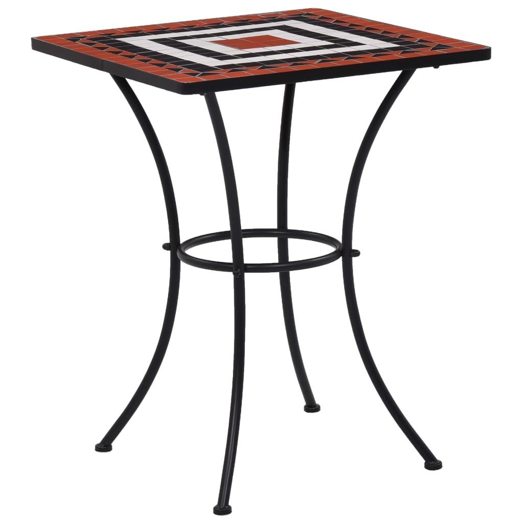 Bistrobord med mosaikdesign 60 cm keramisk terracotta og hvid