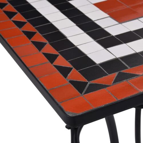 Bistrobord med mosaikdesign 60 cm keramisk terracotta og hvid