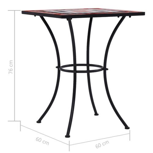 Bistrobord med mosaikdesign 60 cm keramisk terracotta og hvid