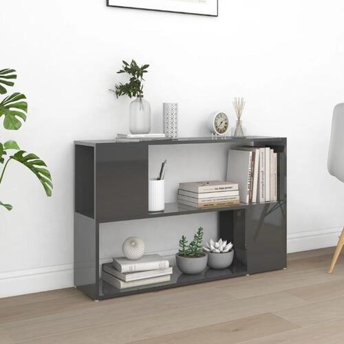Bogreol 100x24x63 cm konstrueret træ grå højglans