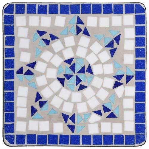 Mosaikbord keramik blå og hvid