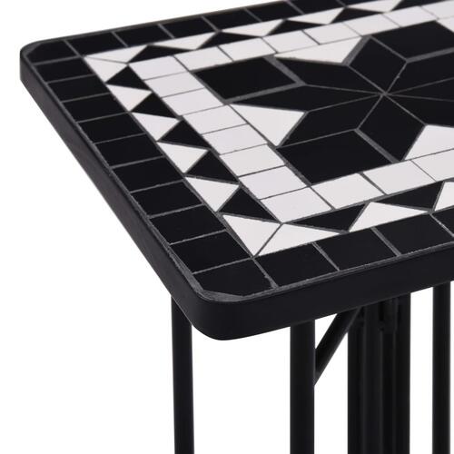 Mosaikbord keramik sort og hvid