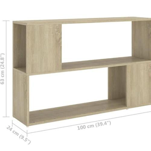 Bogreol 100x24x63 cm konstrueret træ sonoma-eg