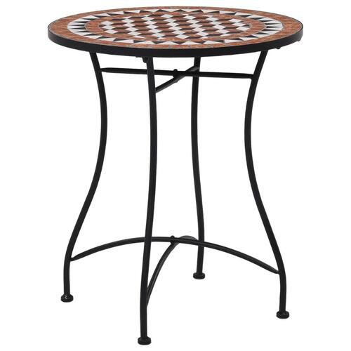 Bistrobord med mosaikdesign 60 cm keramisk brun