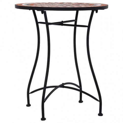 Bistrobord med mosaikdesign 60 cm - brun/sort/cremefarvet