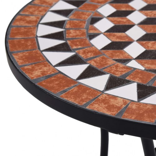 Bistrobord med mosaikdesign 60 cm - brun/sort/cremefarvet